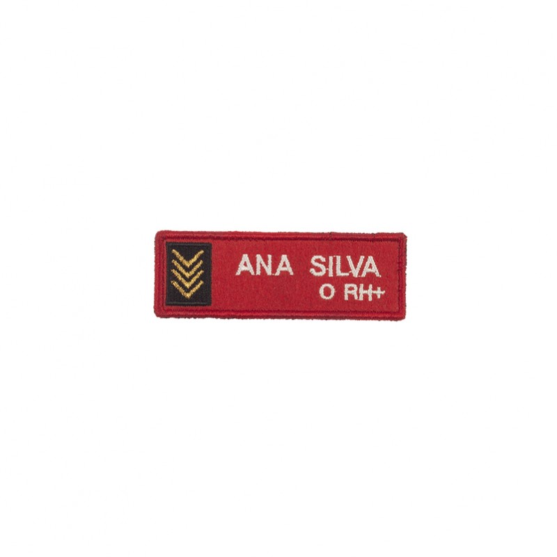 PLACA IDENTIFICAÇÃO BORDADA COM DIVISA